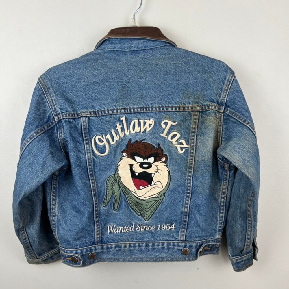 Vintage Retro Warner Bros. Studio Taz Denim Kids Jacket
